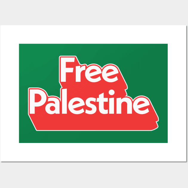 Free Palestine / Retro Style Design Wall Art by DankFutura